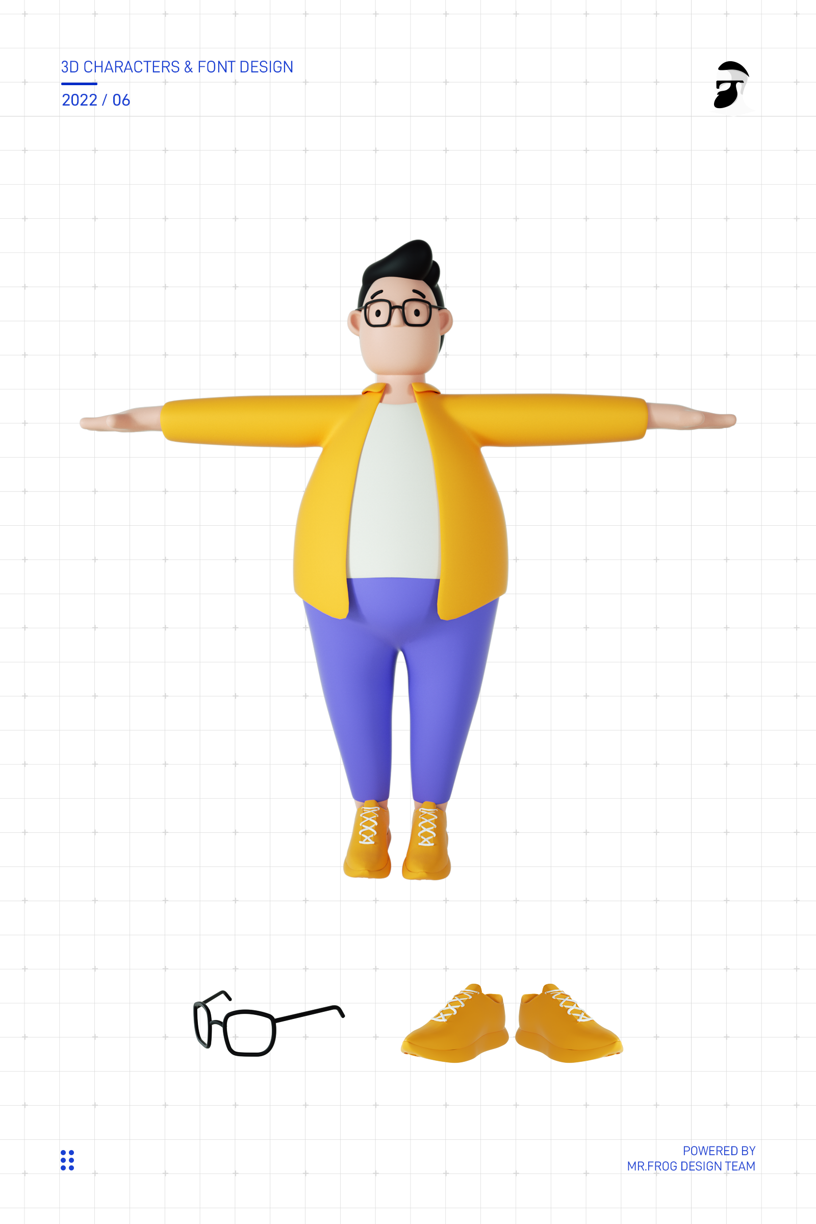 父亲节3D人物+字体海报设计